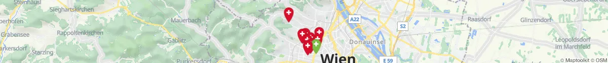 Kartenansicht für Apotheken-Notdienste in der Nähe von 1180 - Währing (Wien)